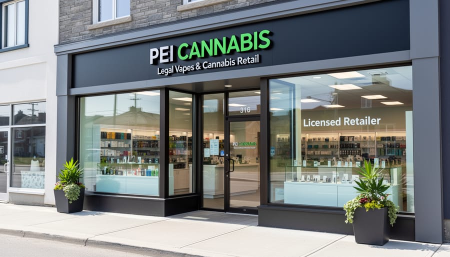 Exterior view of a modern cannabis retail storefront with a welcoming entrance