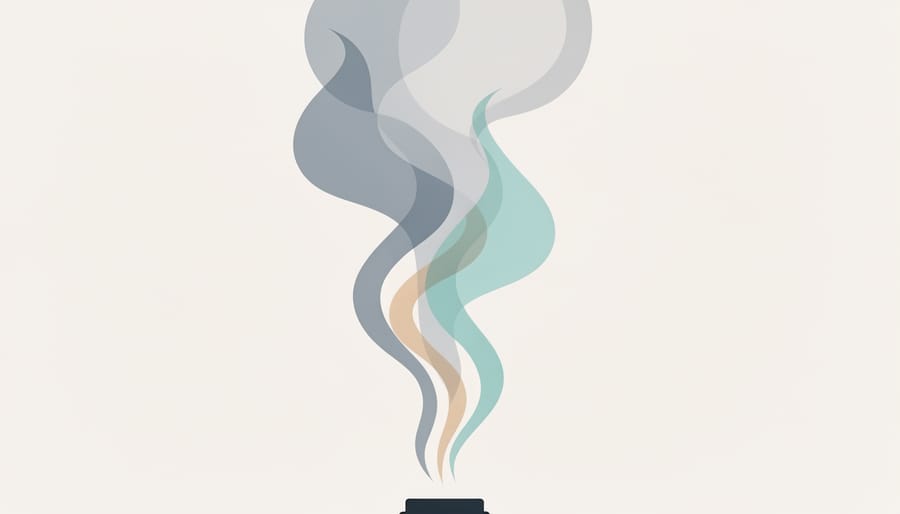 Vapor plume rising from a vape device in dramatic low-angle lighting